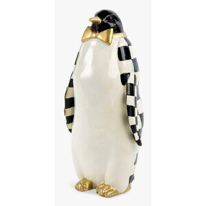 NEW Mackenzie Childs Irresistibly Cute COURTLY CHECK PENGUIN 11" Tall Resin -NEW